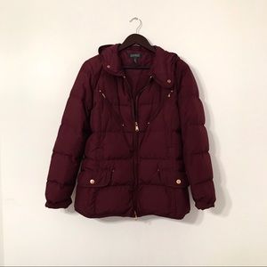 Burgundy Ralph Lauren Puffer Coat